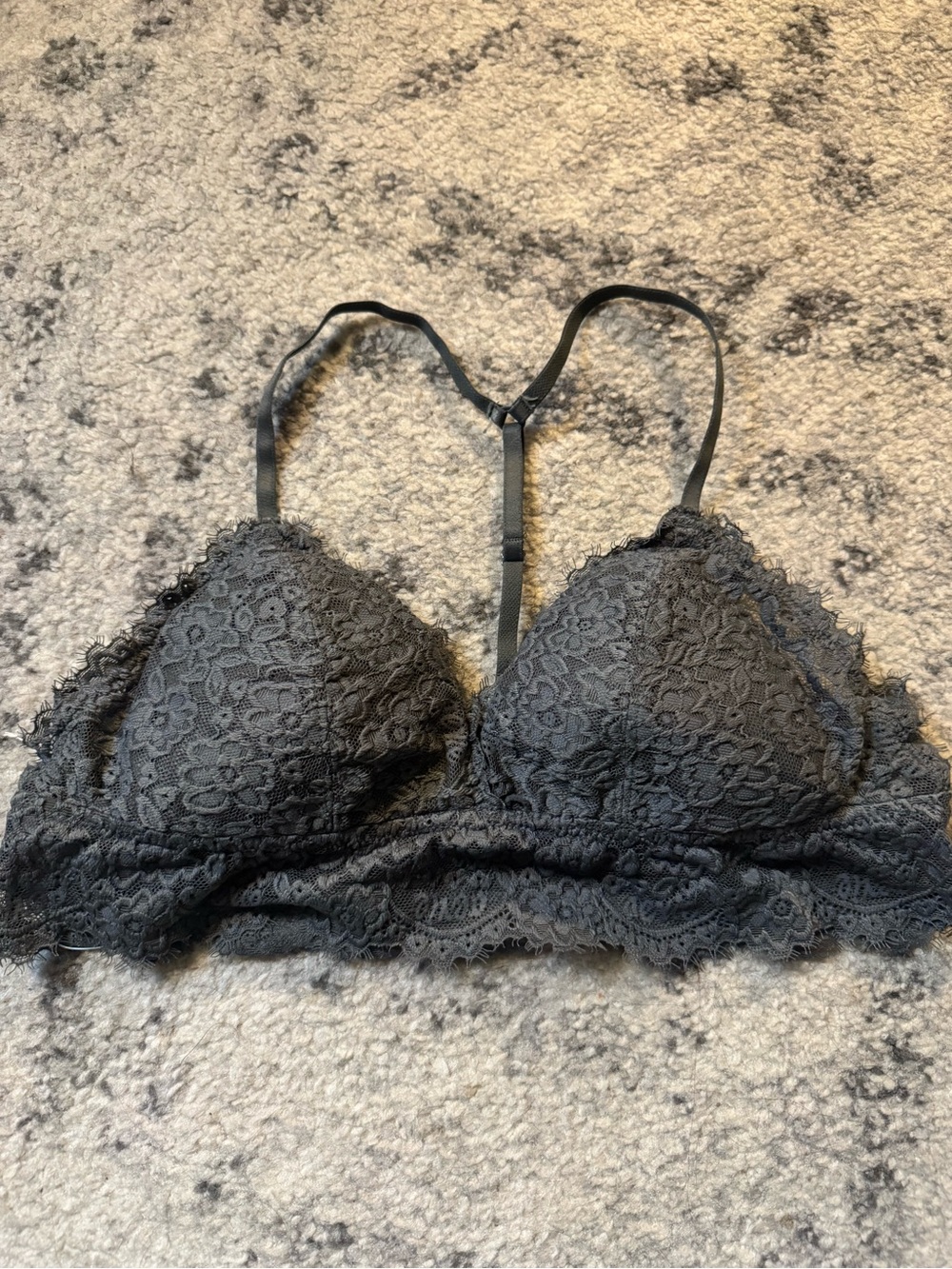 Women's Aerie Bralette Padded Gray Size Medium Lace